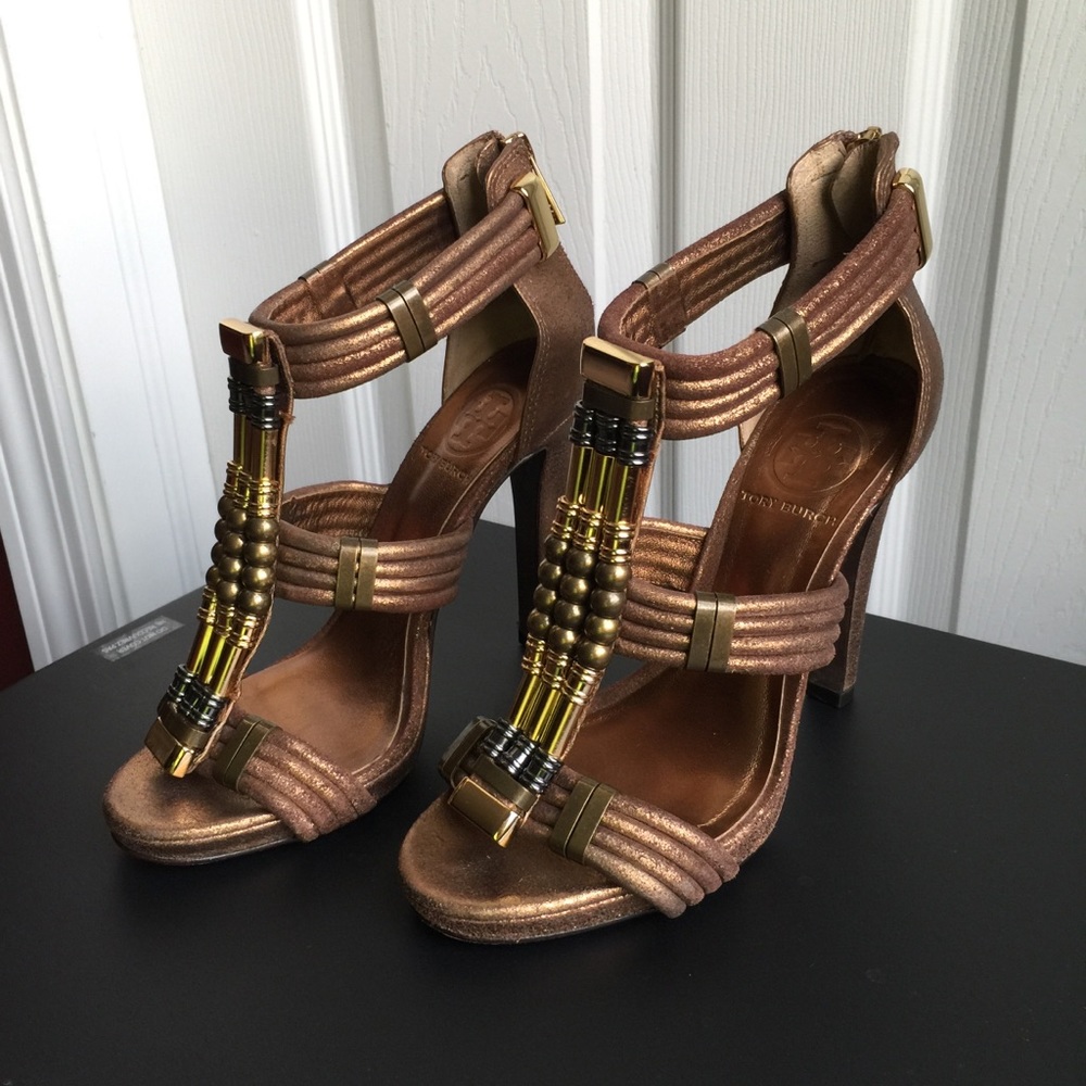 Tory Burch Carla Bronze Shimmering Beaded …